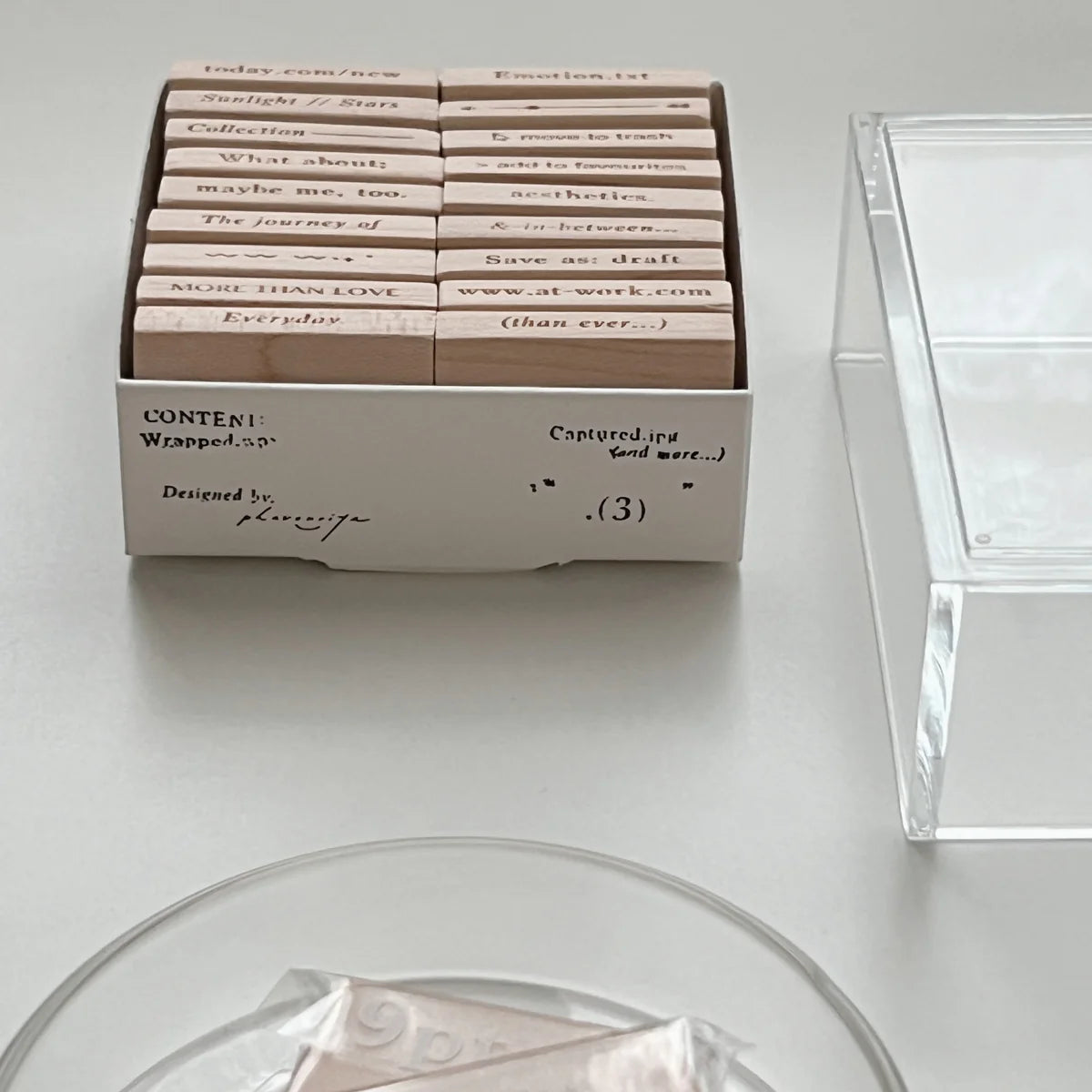 9pt.(3) Tiny Text Rubber Stamps [18 options]