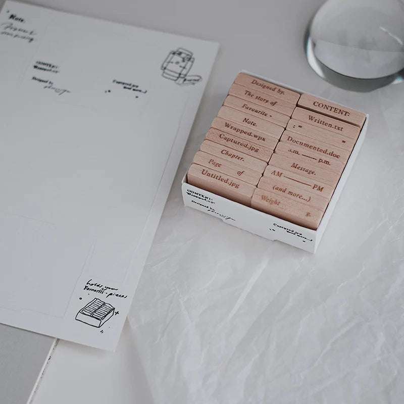 9pt Tiny Text Rubber Stamps [18 options]
