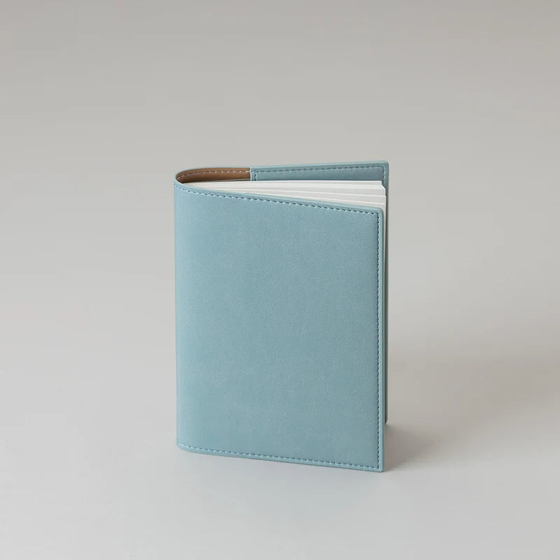 A6 Pale Blue Planner PU Cover by Take a Note — pale-blue PU cover standing upright, for journaling