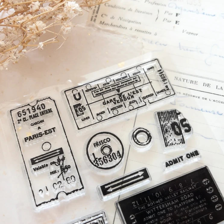 Vintage Tickets Clear Stamp Set
