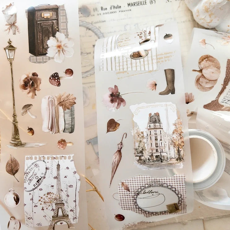Bonjour L'Automne Foiled Pre-Cut Pet Tape