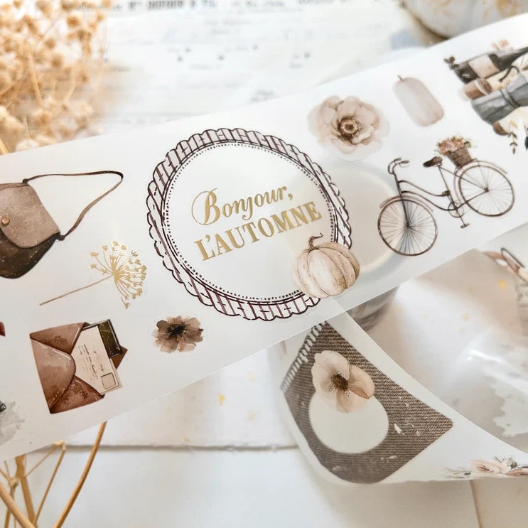 Bonjour L'Automne Foiled Pre-Cut Pet Tape