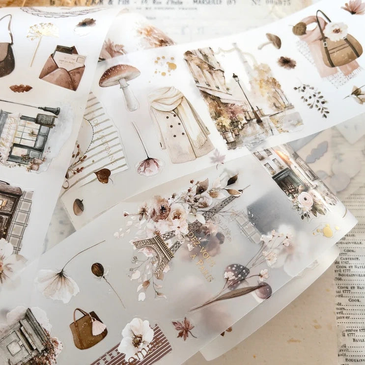 Bonjour L'Automne Foiled Pre-Cut Pet Tape