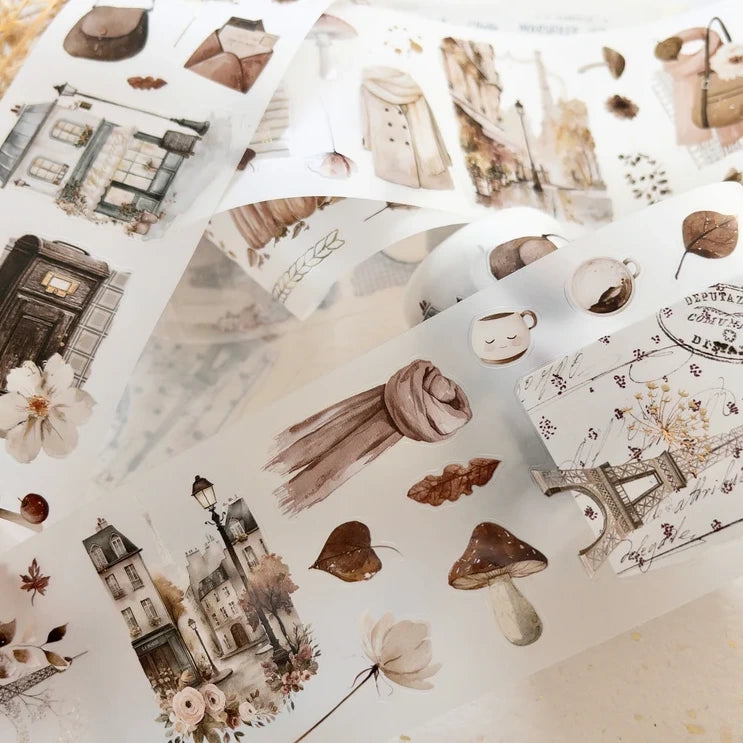 Bonjour L'Automne Foiled Pre-Cut Pet Tape