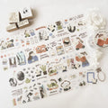Collection of decorative stickers with various designs on a white surface.