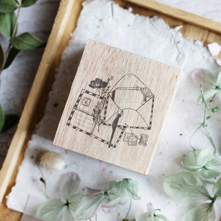 Alternate view of the Analogue Rubber Stamp showing its nostalgic retro impression detail