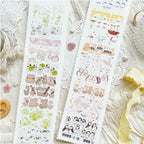 Set of decorative stickers on a lace background