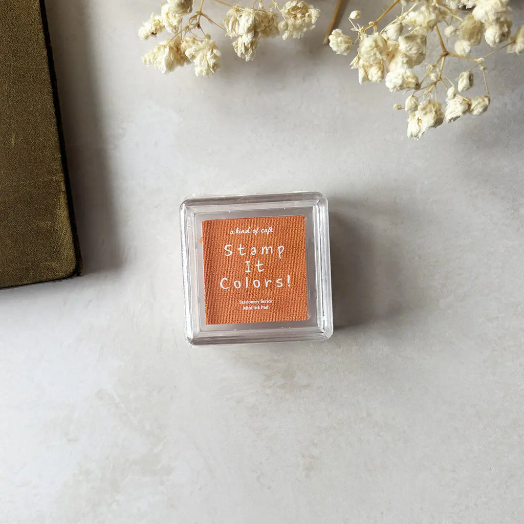 Apricot Touch Stamp Ink Pad by a kind of café — apricot-orange pigment ink pad in its case, for journaling