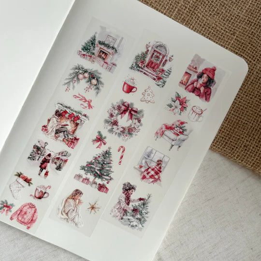 Christmas Cheer PET Tape by ArtStudioLea with festive holiday designs laid out on a white surface