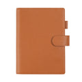 Elite Planner Cover A5 by Moterm — tan pebbled-leather planner cover with snap closure, for journaling
