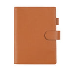Elite Planner Cover A5 by Moterm — tan pebbled-leather planner cover with snap closure, for journaling