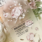 Floral design on a vintage-style paper with text