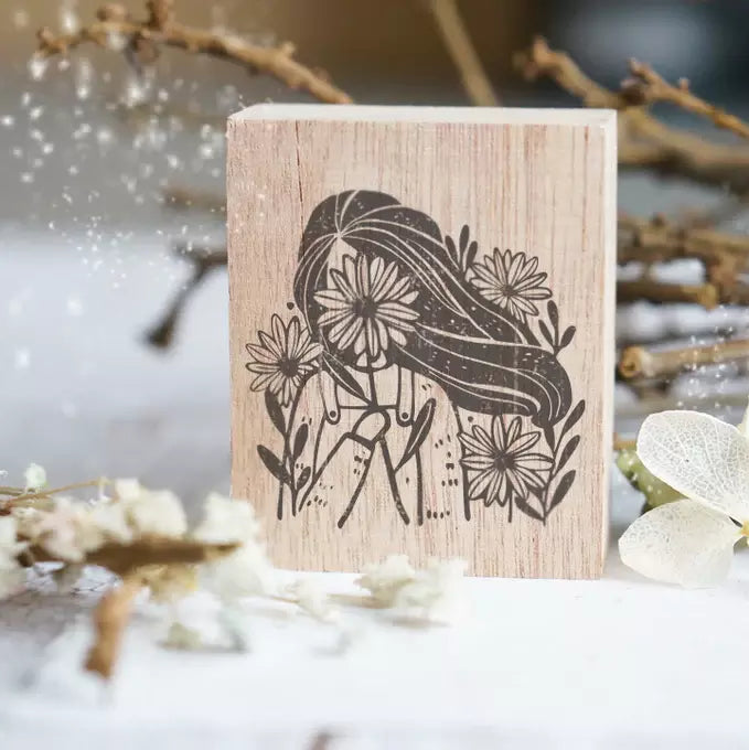 Blossom Rubber Stamp by Black Milk Project with a delicate blooming floral design, product view