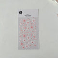 Pack of floral stickers with pink flowers on a white background