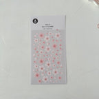 Pack of floral stickers with pink flowers on a white background