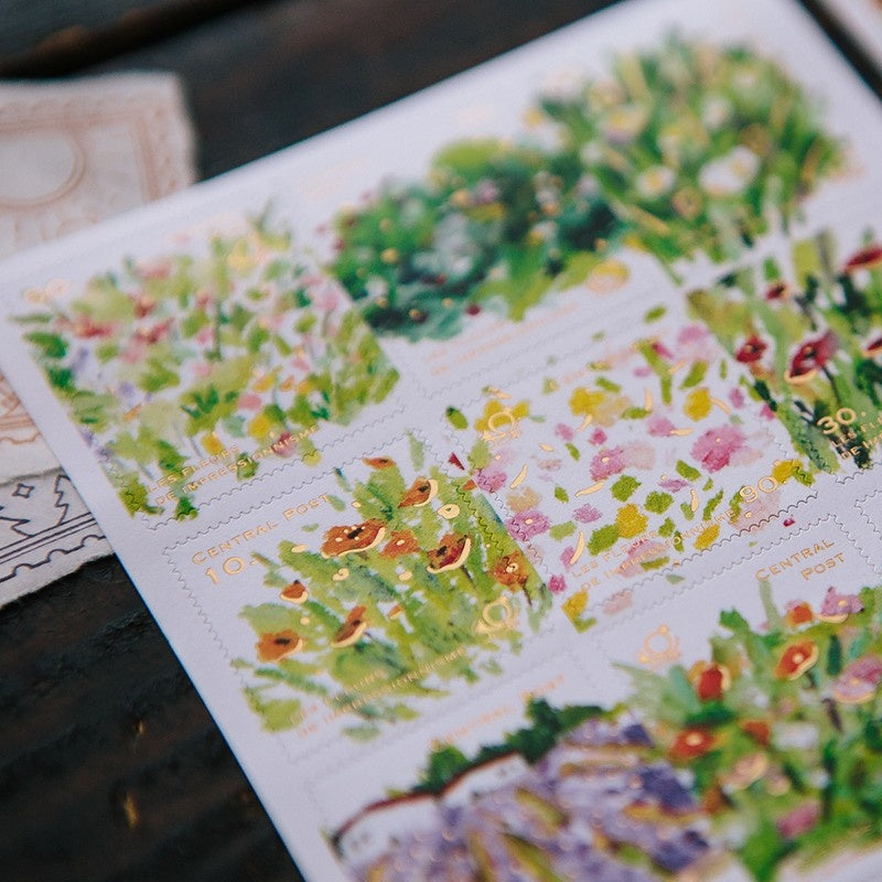 Floral design on a card with a blurred background