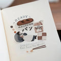 Butter & Deadlines PET Tape by Yamadoro — bread and milk-carton doodles PET tape in a notebook, for journaling