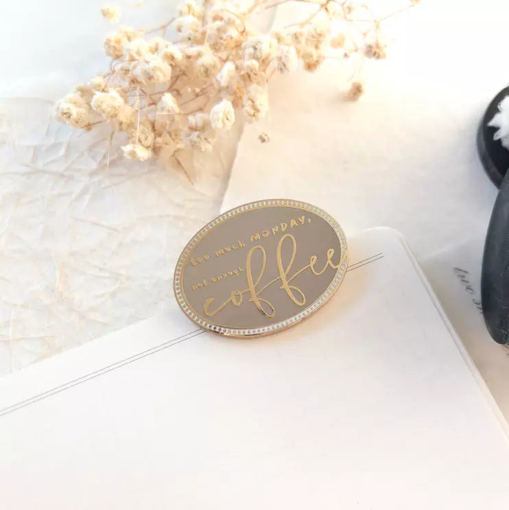 Coffee Journal Clip with Good morning have a nice day coffee text and dried flowers on white