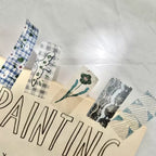 Textile samples with various patterns on a textured surface