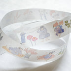 Memories Washi Tape by Dodolulu — character-and-flower washi tape roll, alternate view, for journaling