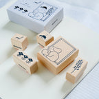 By The Window Rubber Stamp by Dodolulu — wooden rubber stamps on white, for journaling