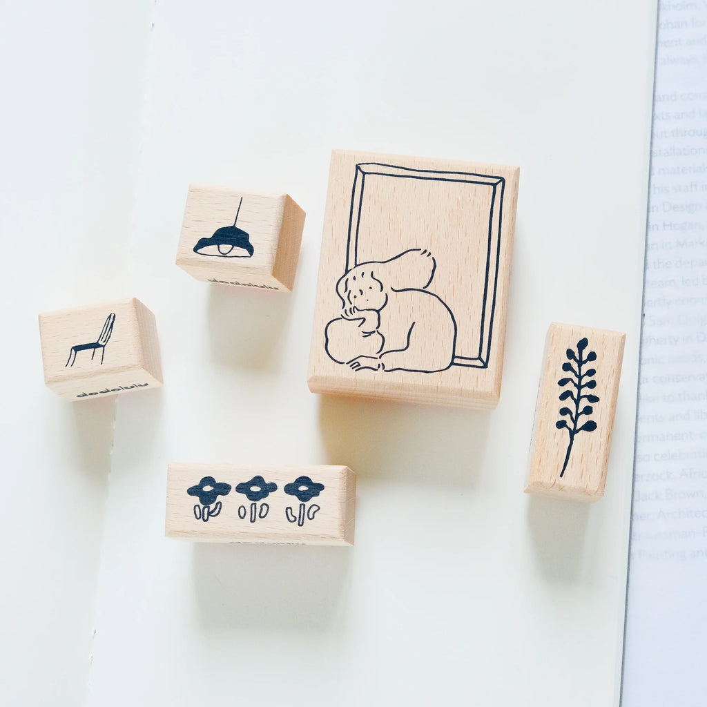 By The Window Rubber Stamp by Dodolulu — assorted wooden rubber stamps, for journaling