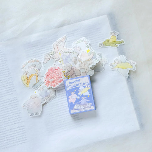 Beyond Imagination Sticker Set by Dodolulu — colourful stickers with its 'beyond imagination' box, for journaling
