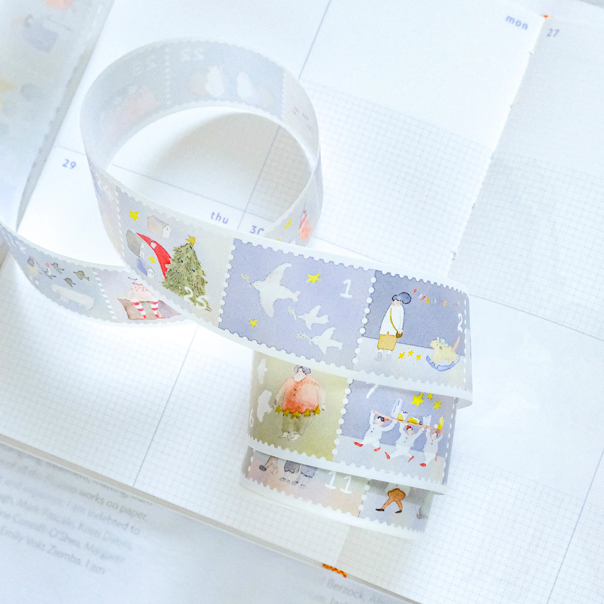 With Love Washi Tape by Dodolulu — pastel cartoon-character washi tape design, for journaling & craft