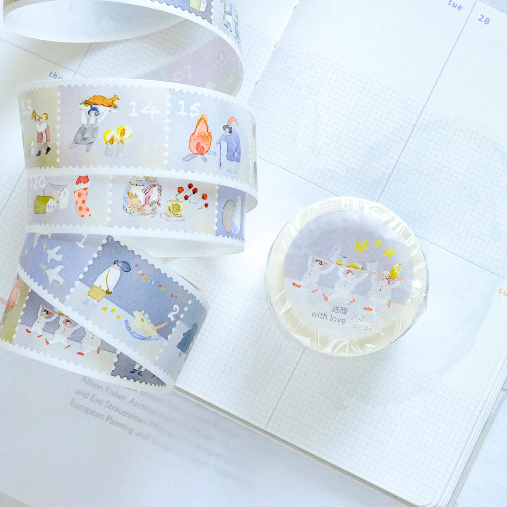 With Love Washi Tape by Dodolulu — cartoon washi tape on a notebook page, for journaling