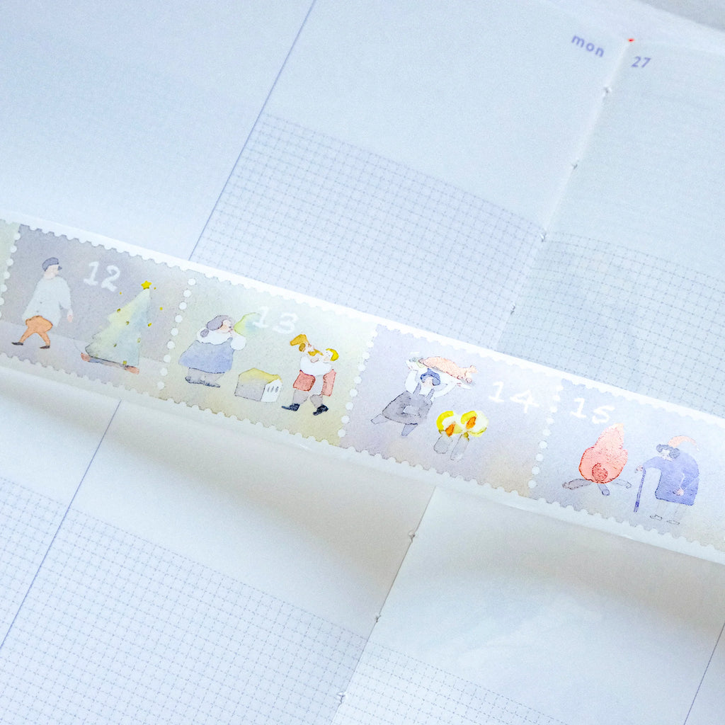With Love Washi Tape by Dodolulu — cartoon-character washi tape on a notebook, for journaling