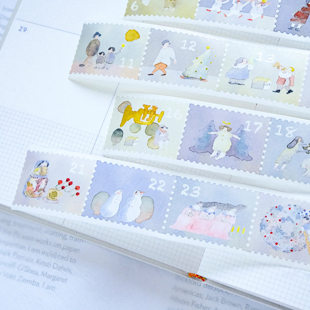 With Love Washi Tape by Dodolulu — collection of matching illustrated stamps, for journaling