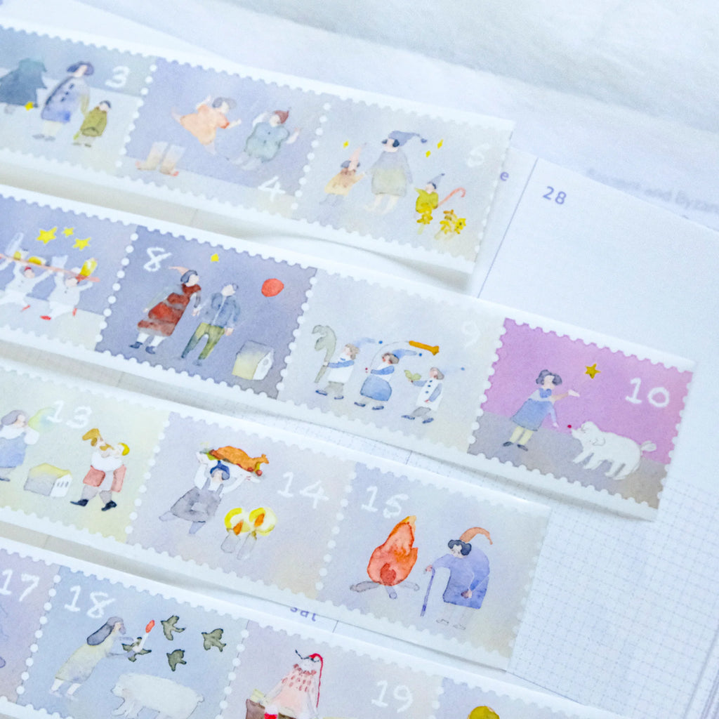 With Love Washi Tape by Dodolulu — matching character-and-scene sticker designs, for journaling