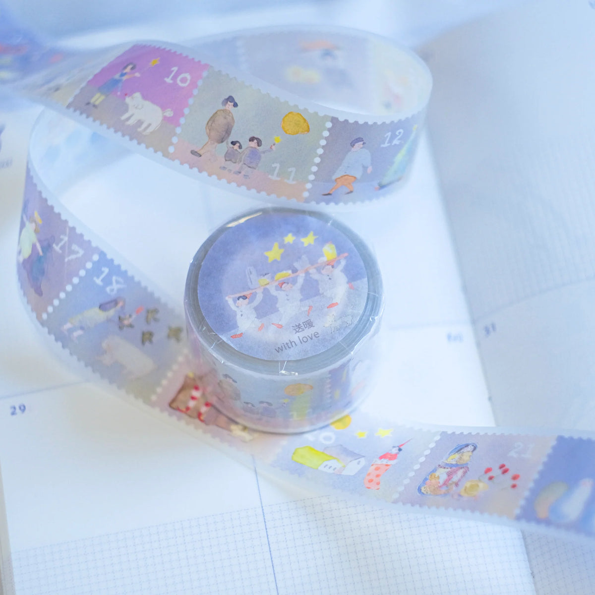 With Love PET Tape by Dodolulu — cartoon PET tape design, alternate view, for journaling