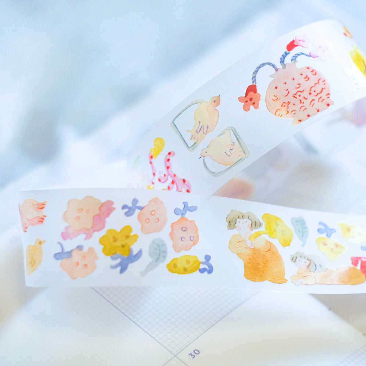 Indulgence PET Tape by Dodolulu — character-and-flower PET tape designs, for journaling