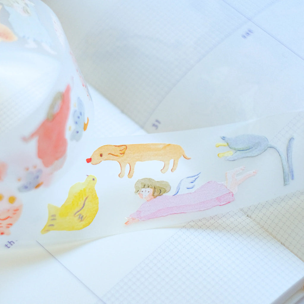 Indulgence PET Tape by Dodolulu — dog, duck and angel PET tape design, for journaling