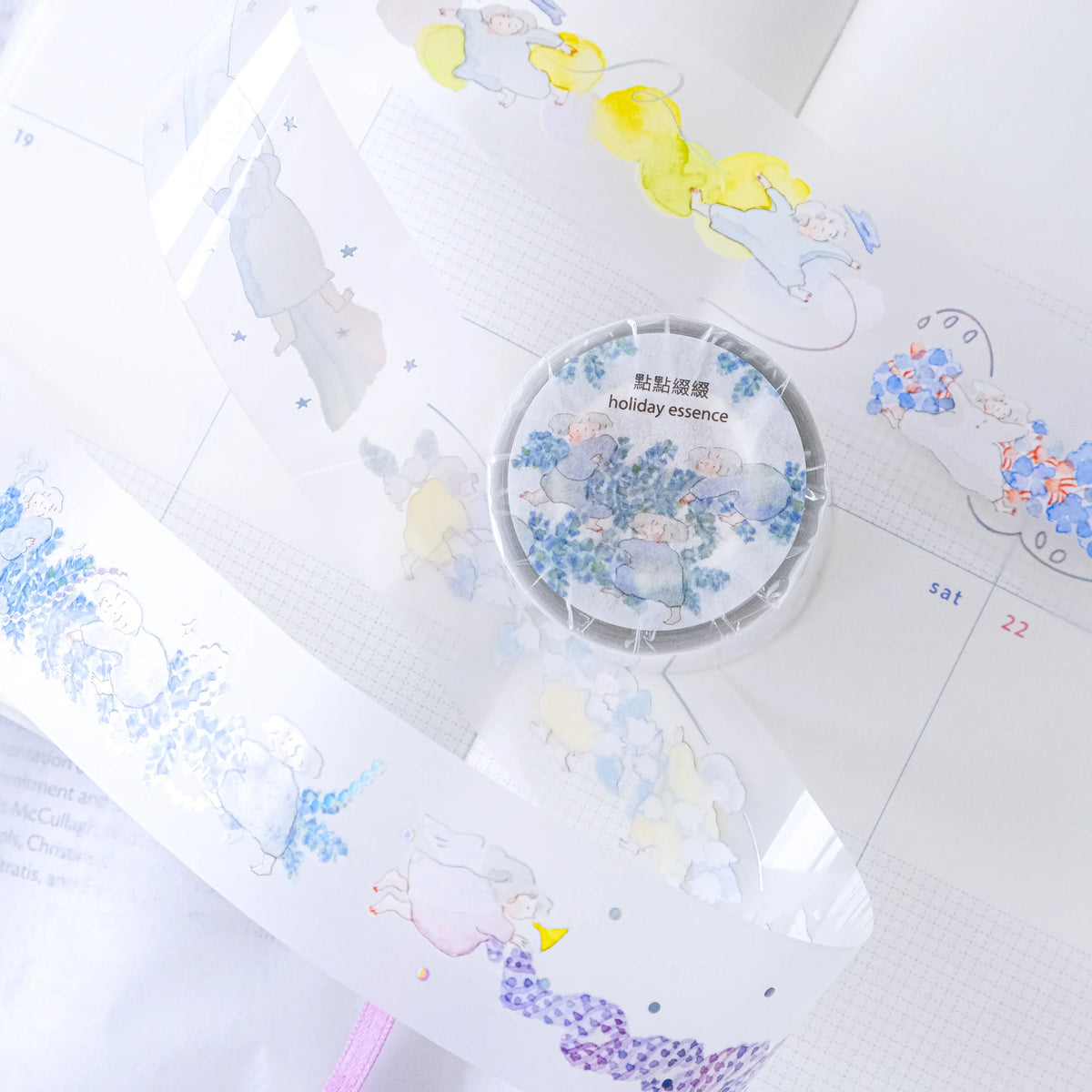 Holiday Essence PET Tape by Dodolulu — festive PET tape on a planner page, for journaling