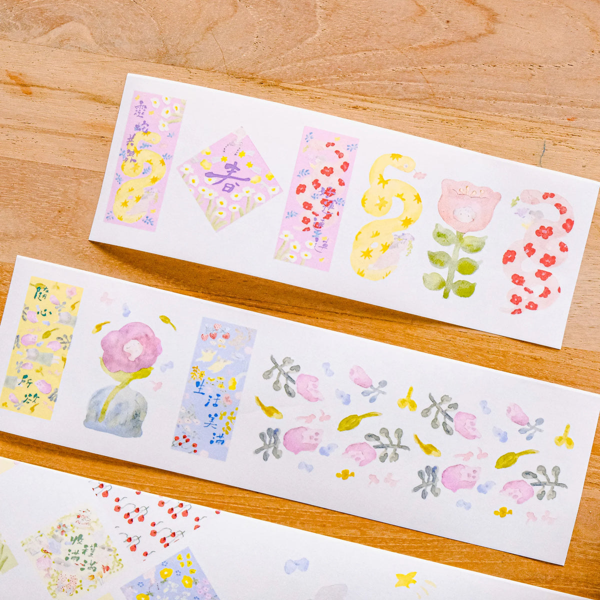 Spring In Full Bloom Washi Tape by Dodolulu — floral-and-heart washi tape designs, for journaling