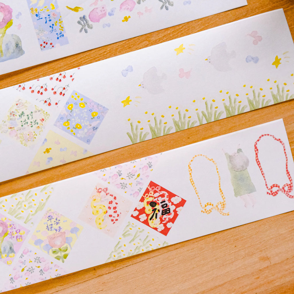 Spring In Full Bloom Washi Tape by Dodolulu — spring floral washi tape design, additional view, for journaling