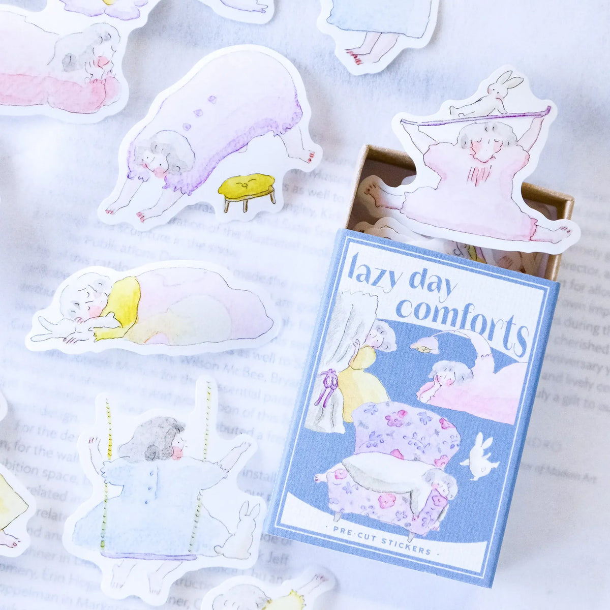Lazy Day Comforts Sticker Set by Dodolulu — 'lazy day comforts' sticker set, for journaling