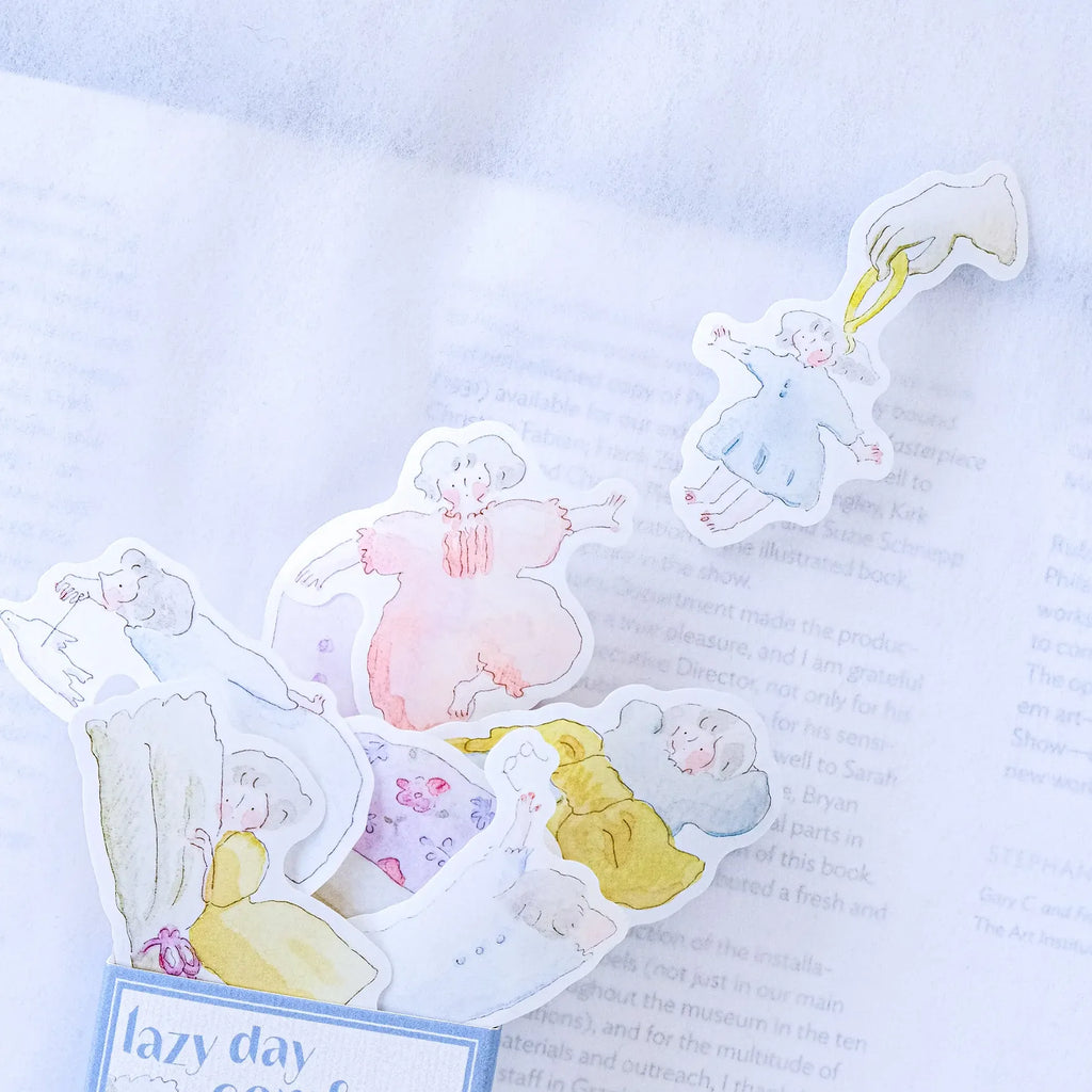 Lazy Day Comforts Sticker Set by Dodolulu — colourful angel stickers, for journaling