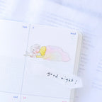 Lazy Day Comforts Sticker Set by Dodolulu — sleeping-child 'good night!' sticker in a calendar, for journaling