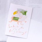 Art of Doing Nothing Greeting Card by Dodolulu — figure on a cloud, 'embrace doing nothing' card, for gifting