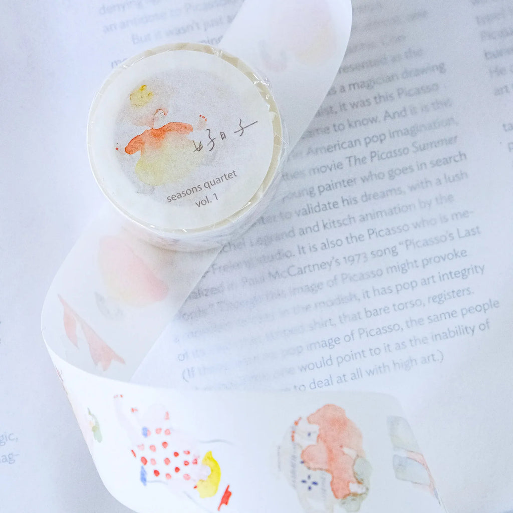 Seasons Quartet Vol.1 Washi Tape by Dodolulu — two washi tape cases with watercolour designs, for journaling