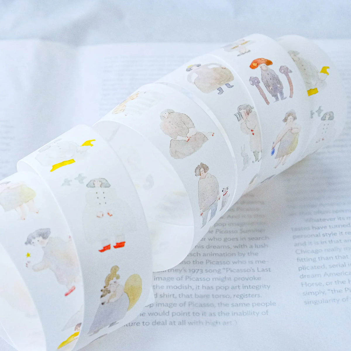 Seasons Quartet Vol.3 Washi Tape by Dodolulu — pastel seasonal-character washi tape, for journaling & craft