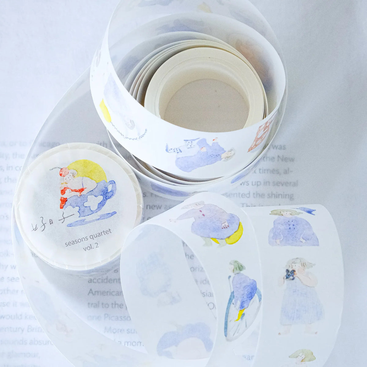 Seasons Quartet Vol.2 Washi Tape by Dodolulu — seasonal-character washi tape design, additional view, for journaling