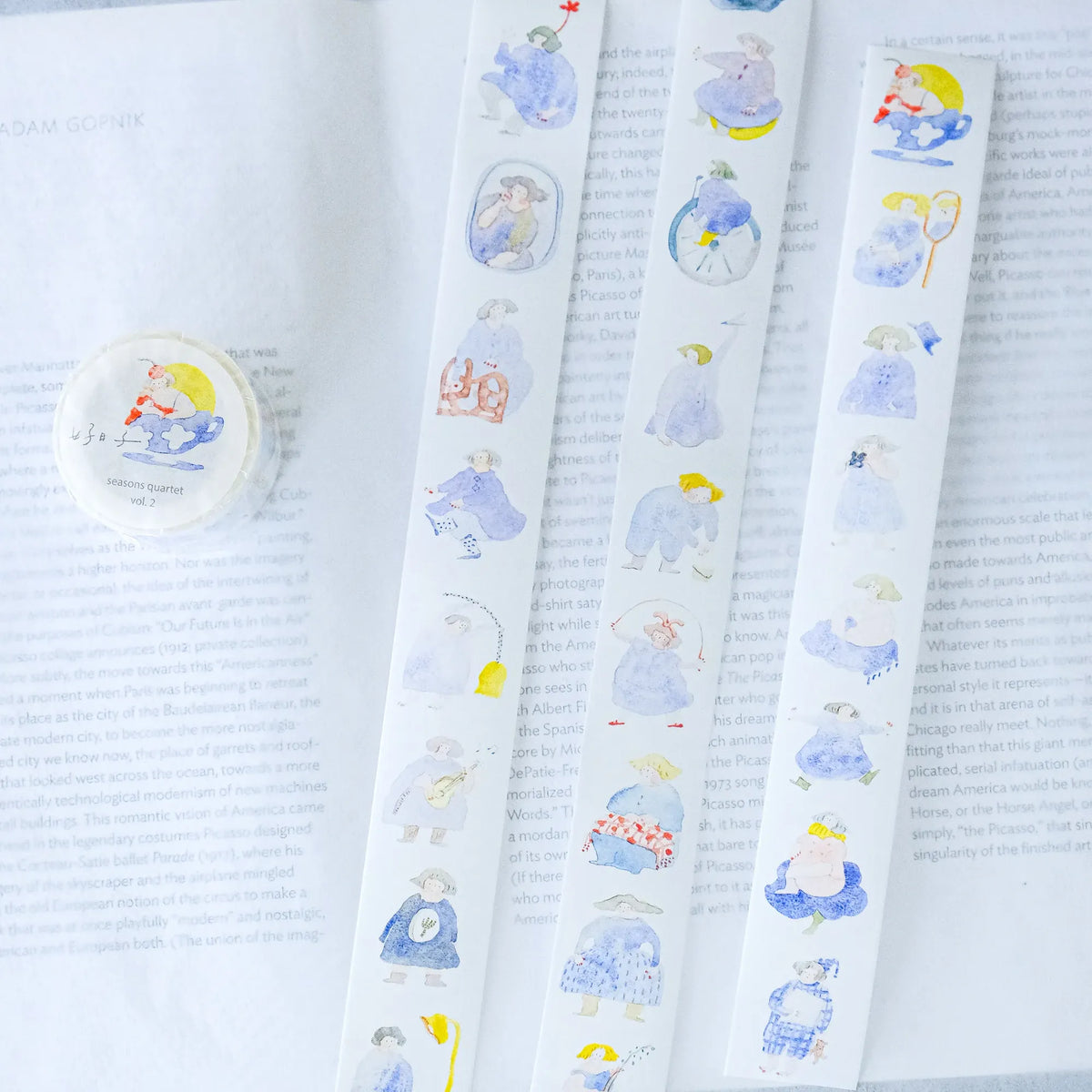 Seasons Quartet Vol.2 Washi Tape by Dodolulu — cartoon-character washi tape design, for journaling