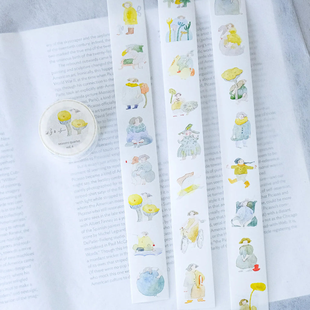 Seasons Quartet Vol.4 Washi Tape by Dodolulu — three cartoon-design washi tape rolls, for journaling