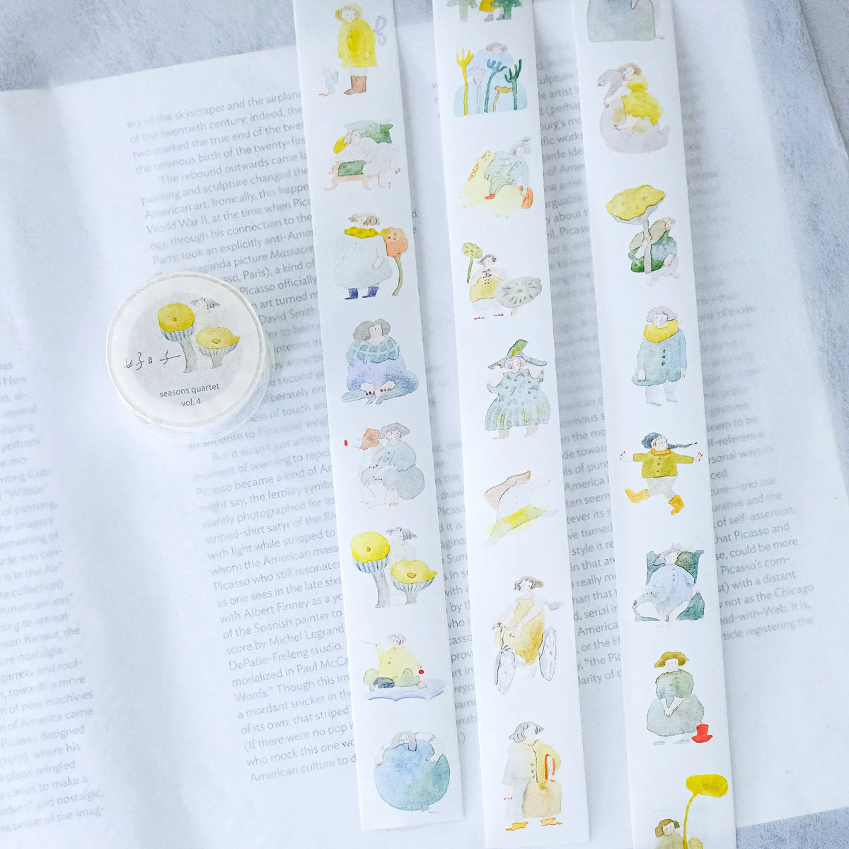 Seasons Quartet Vol.4 Washi Tape by Dodolulu — three cartoon-design washi tape rolls, for journaling