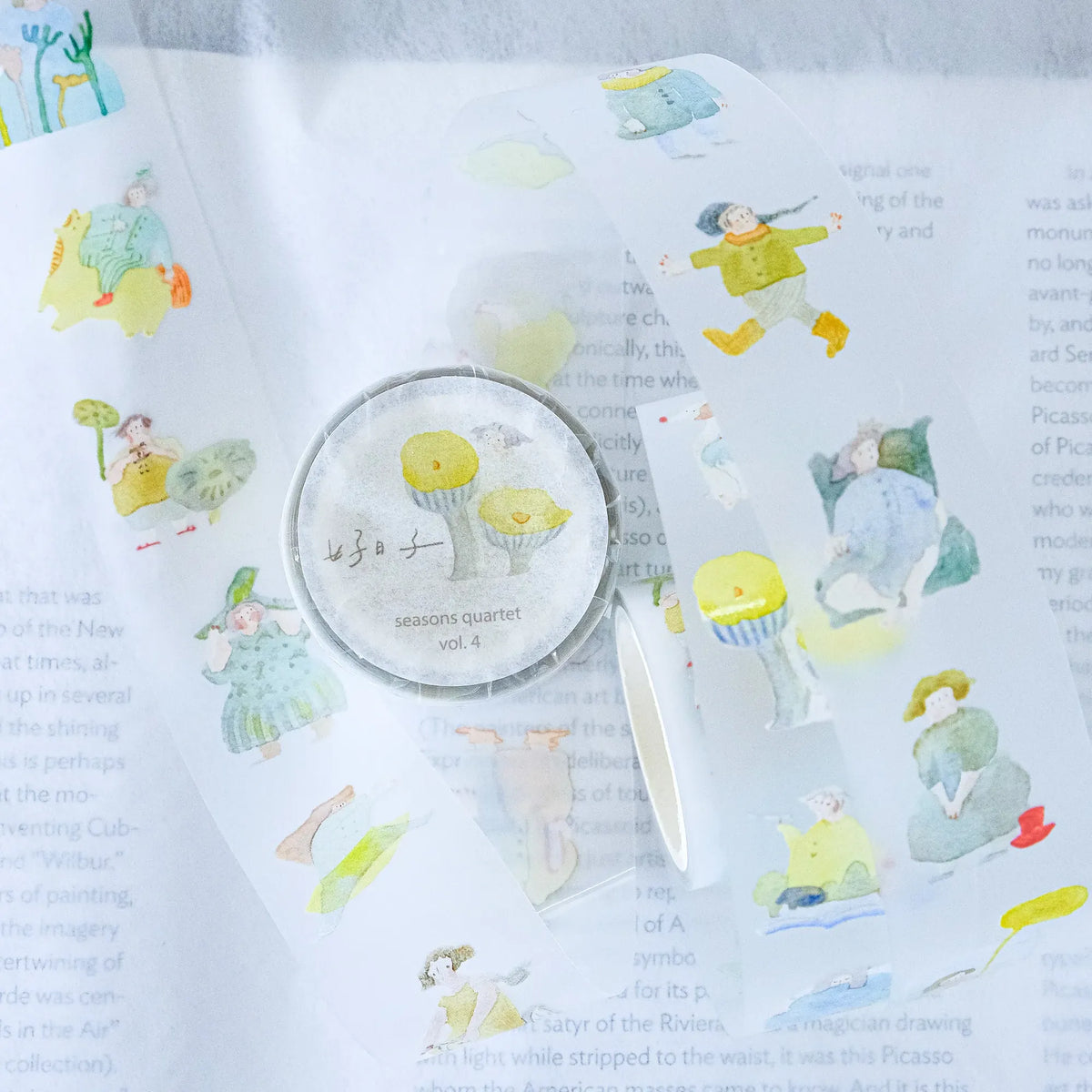 Seasons Quartet Vol.4 PET Tape by Dodolulu — illustrated PET tape designs with a magnifier, for journaling