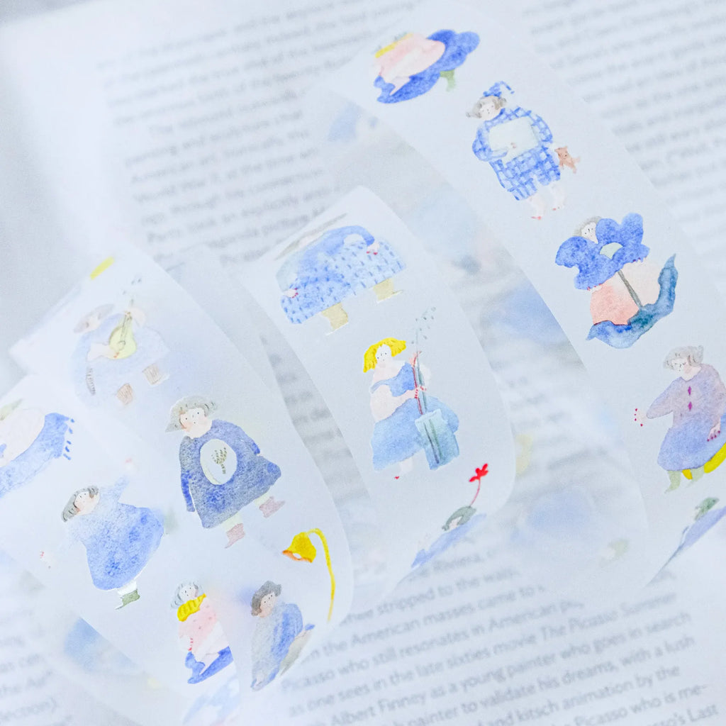 Seasons Quartet Vol.2 PET Tape by Dodolulu — character PET tape design on a textured surface, for journaling